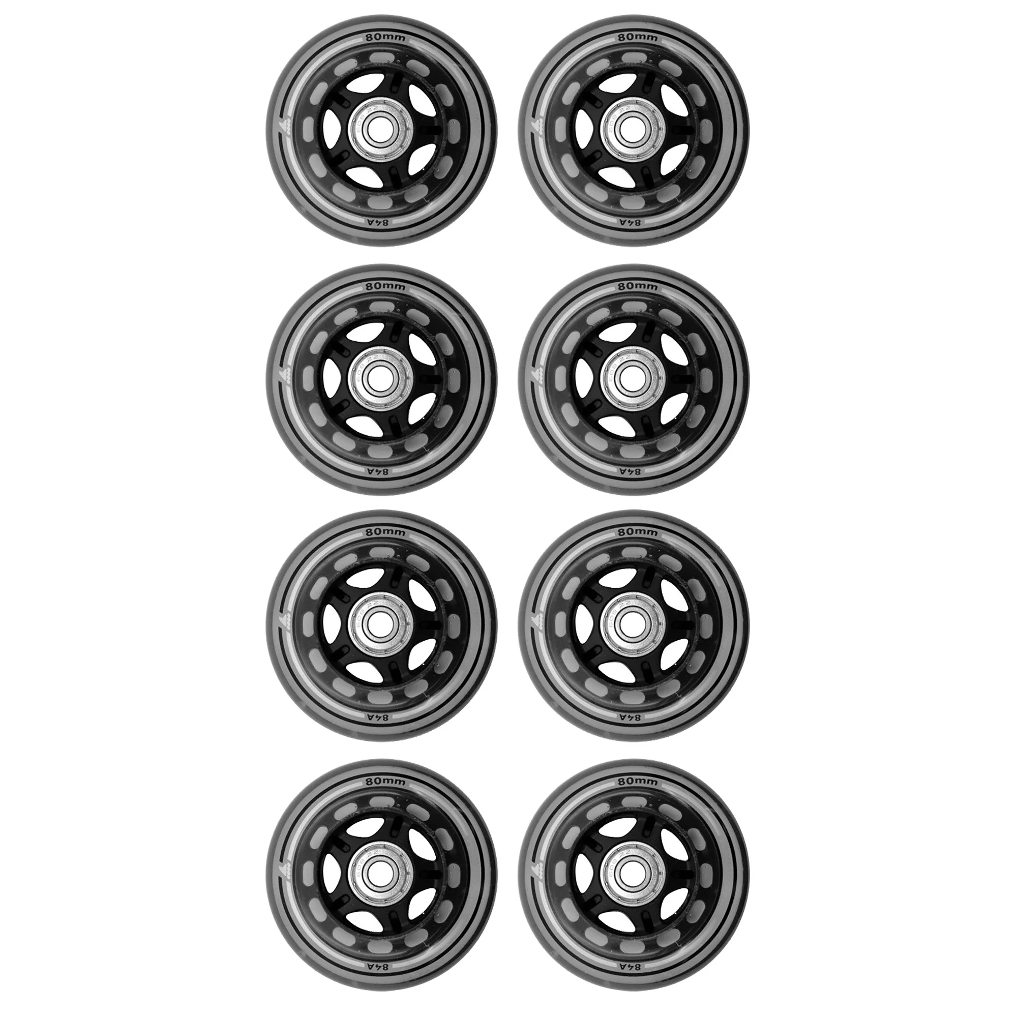 Rollerblade Wheelkit Inline Skate Wielen Met Lagers (8 Stuks) 80mm/84A 3 Rollerblade Wheelkit Inline Skate Wielen Met Lagers (8 Stuks) 80mm/84A
