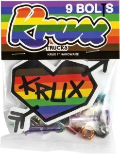 Krux Krome Philips Hardware 1" Skateboard Schroefjes Rainbow -Skateboards Winkel krux krome phillips skateboard hardware ch