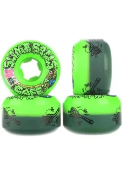 Santa Cruz 54mm Double Take Cafe Vomit Mini 95A Skateboardwielen Green -Skateboards Winkel santa cruz rollen double take cafe vomit mini 95a green rueckenansicht 0135216