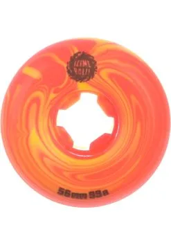 Santa Cruz 56mm Jeremy Fish Burger Speed Balls 99A Skateboardwielen Red Yellow -Skateboards Winkel santa cruz rollen jeremy fish burger speed balls 99a red yellow closeup2 0135215