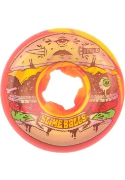 Santa Cruz 56mm Jeremy Fish Burger Speed Balls 99A Skateboardwielen Red Yellow