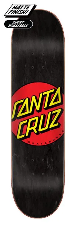 Santa Cruz Classic Dot 8.25" Skateboard Deck Black