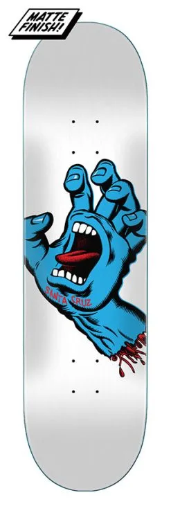 Santa Cruz Screaming Hand 8.25" Skateboard Deck White