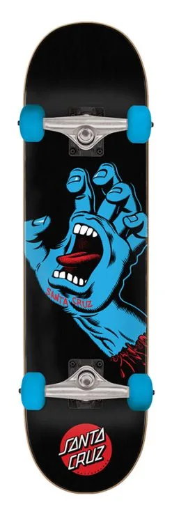 Santa Cruz Screaming Hand 8.0" Compleet Skateboard Black Blue