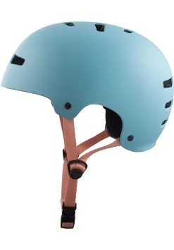 TSG Evolution Dames Skate Helm Satin Porcelain Blue -Skateboards Winkel tsg helme evolution women solid color satin porcelain blue closeup1